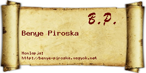 Benye Piroska névjegykártya