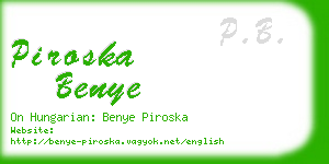 piroska benye business card